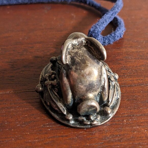 Vintage Carol Felley Silver Rabbit Pendant with Amethyst Stone Marked Mexico 925 - Picture 2 of 8